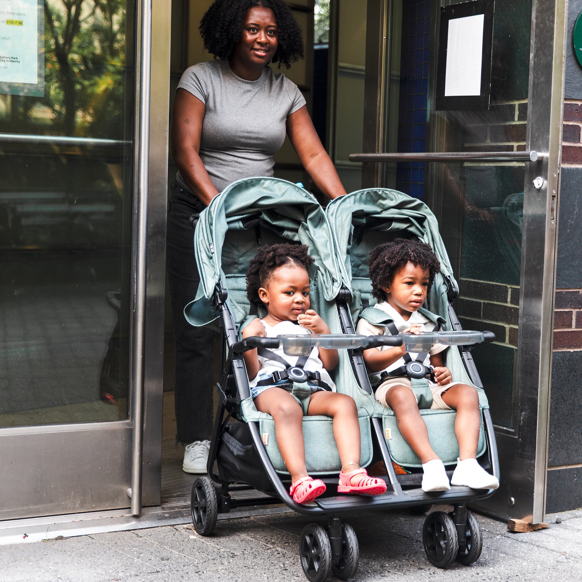 Side by side double stroller that fits through doors on sale