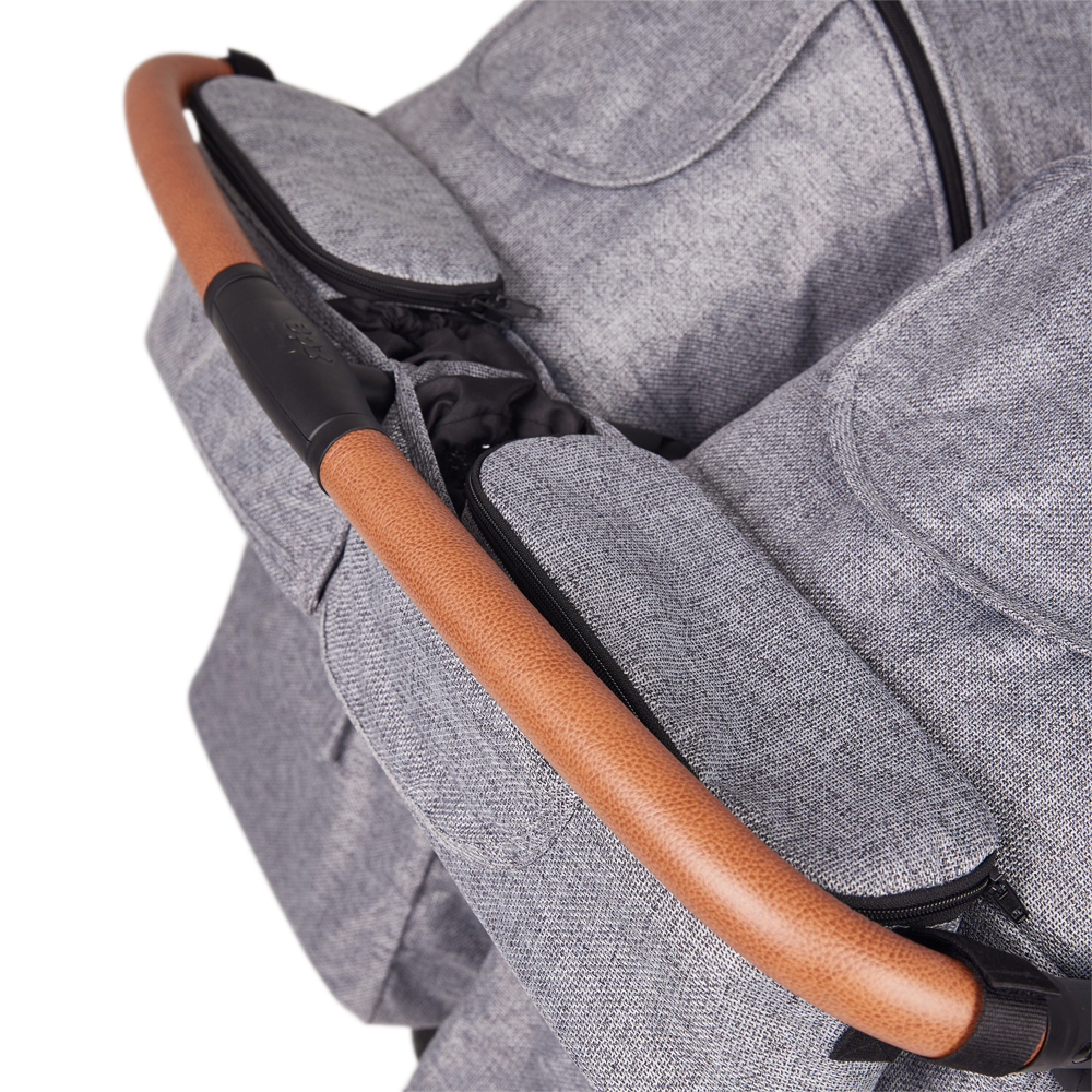 Zoe Double Stroller Organizer in Luxe Grey